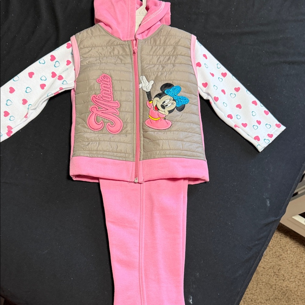 Disney Minnie Mouse Kids Matching Set - Pink and Brown